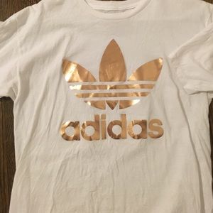 rose gold adidas logo shirt