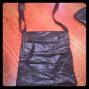 Black side leather bag