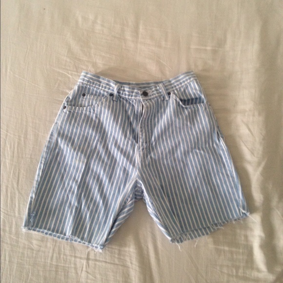 Vintage baby blue striped shorts!! - Picture 2 of 3