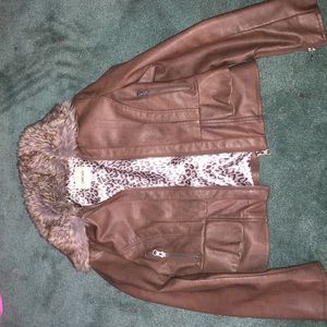 Girls' faux leather jacket