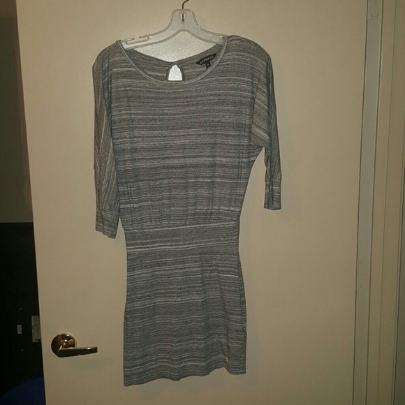 Fitted stripe tunic & 3/4 sleeve thin sweater