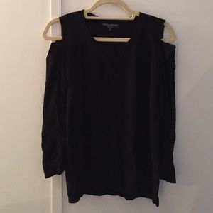 Central Park West cold shoulder sweater