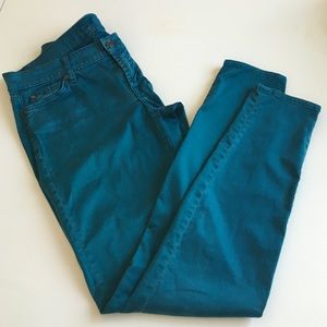 7 for all man kind - size 29, Teal skinny jeans