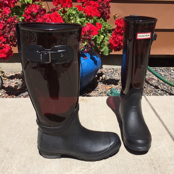 Black and Red Hunter Boots
