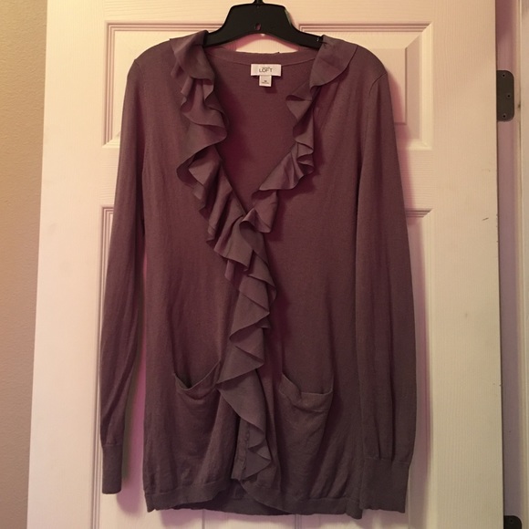 Ann Taylor Loft lavender snap cardigan