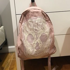 Girls Charlotte Russe Pink Skull Backpack