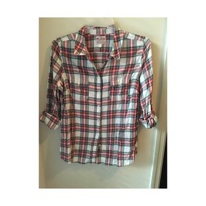 Plaid Button Up Tee