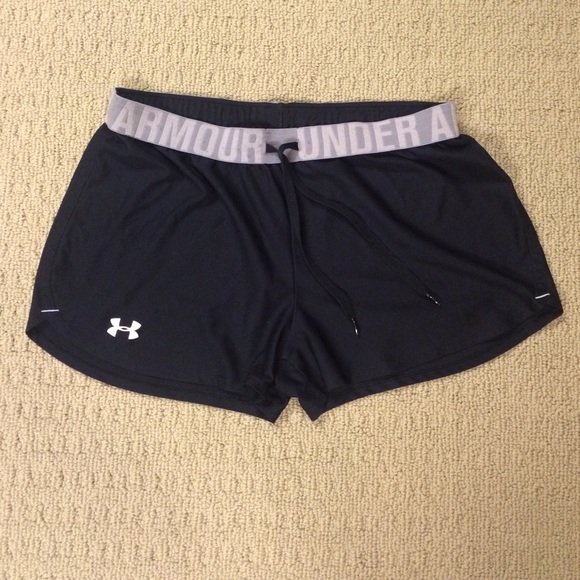 Black under armour shorts with grey waist line