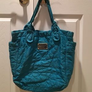 Authentic Teal Blue Marc by Marc Jacobs Nylon Tote