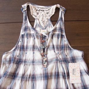 Free People plaid tank top