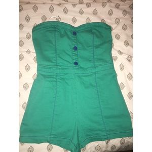 Seagreen strapless romper 🌎💜