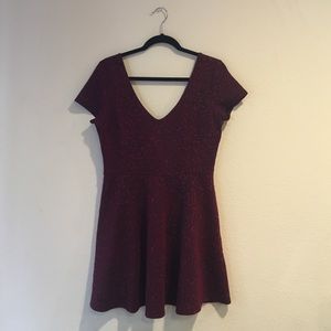 Maroon Lace Skater Dress