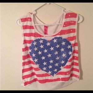 American Flag Heart Crop Too