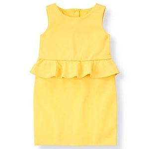 Janie and Jack Yellow Ponte Little Girl Dress