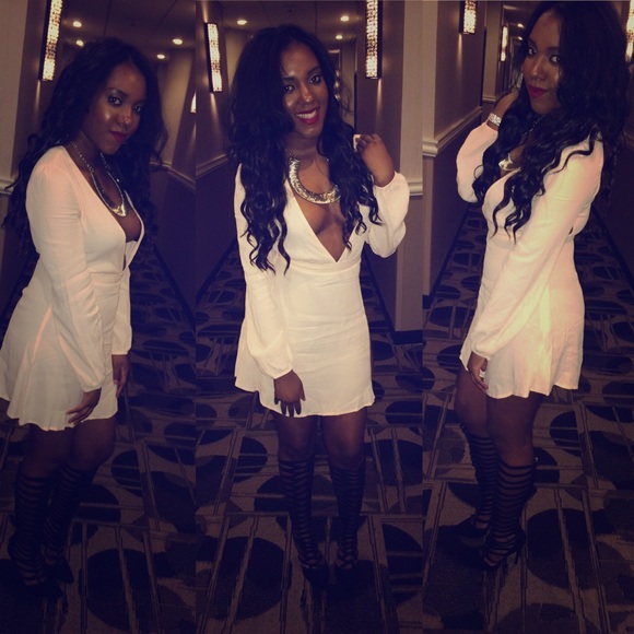 Deep V Baby Doll Dress