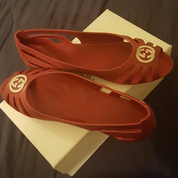 Red Gucci sandals