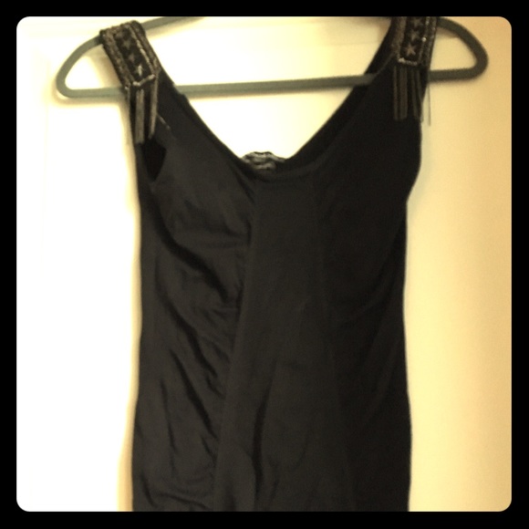 Bebe fitted club dress with metal detail