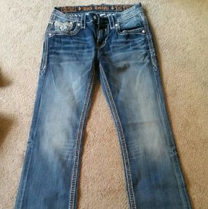 Men's dark rock revival jeans