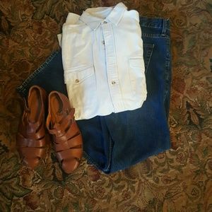 White polo button down