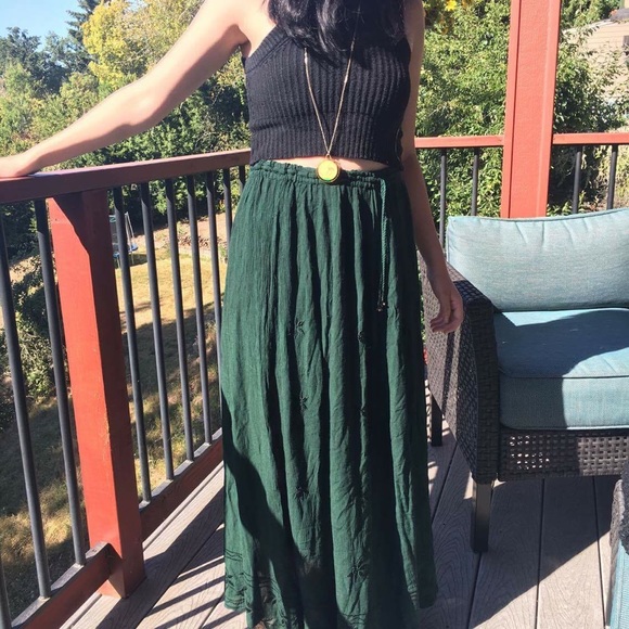 Dark green maxi skirt