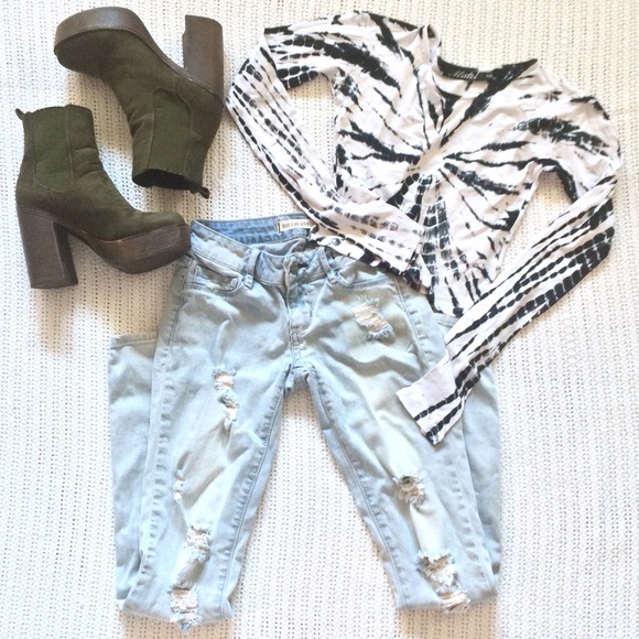 Pale blue jeans