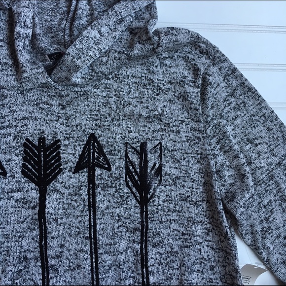 NWT boutique arrow marble gray hoodie! Small - Picture 3 of 3