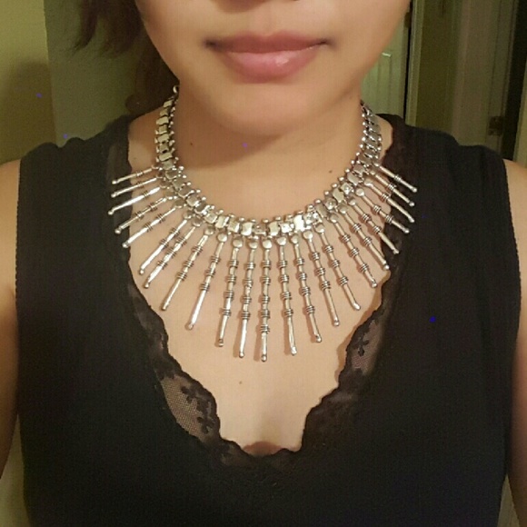 Spiky German silver choker w adjustable length