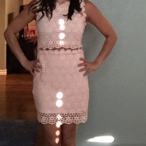 Peach Double Layer Lace Dress