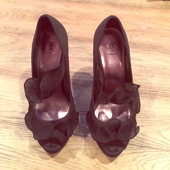 Bakers black peeptoe pumps