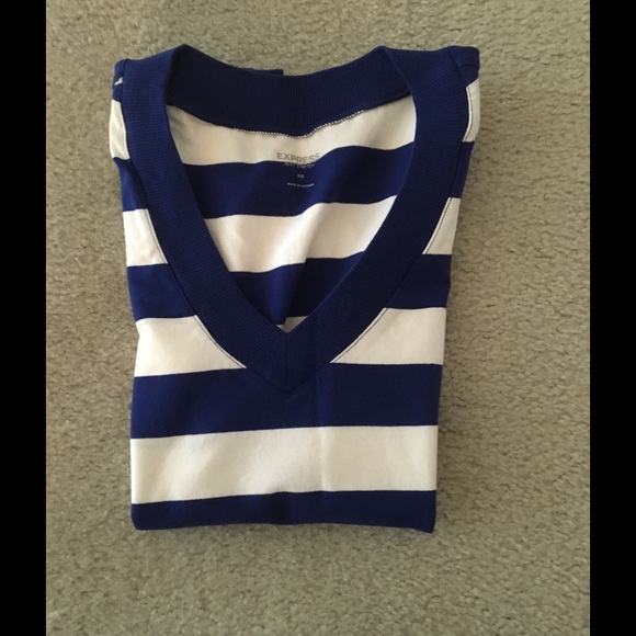 SOLD! striped express sexy stretch fitted tee - Picture 4 of 4
