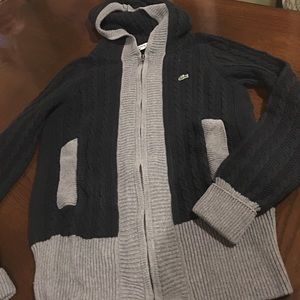 Cotton zip up cardigan with hood