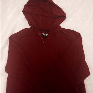 Volcom red sweatshirt with hood