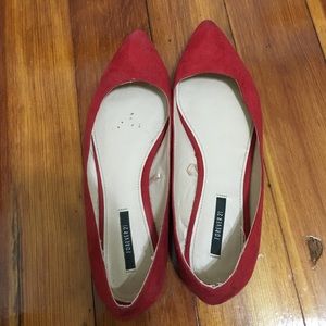 Red Pointy Flats