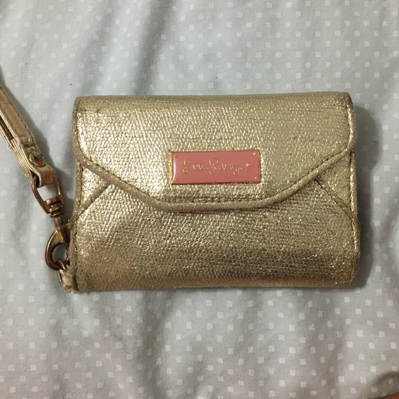 Gold Lilly Pulitzer Wristlet