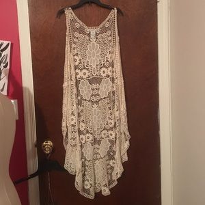 Long lace American Rag vest/cardigan