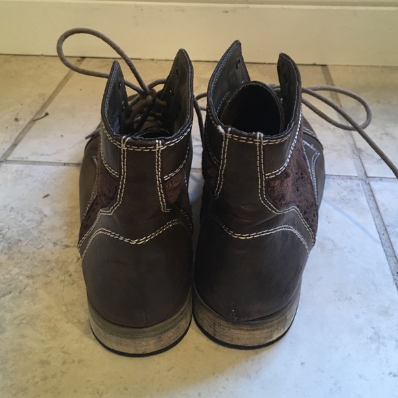 Brown Leather Lace Up Boots - Picture 3 of 3
