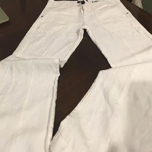 Sanctuary white linen flare pants