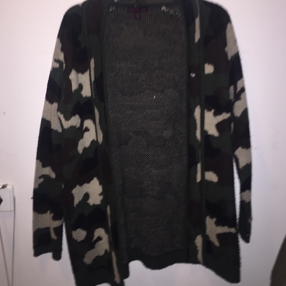 Cute camouflage oversized cardigan