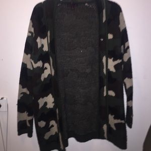 Cute camouflage oversized cardigan