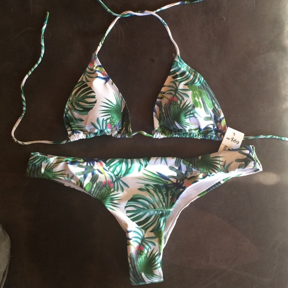 Cheeky bikini with cacti print