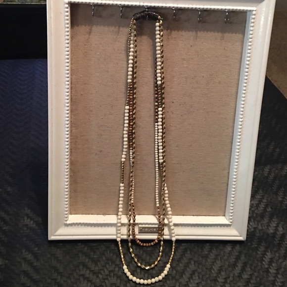 Lucky Brand multi-chain gold stone necklace