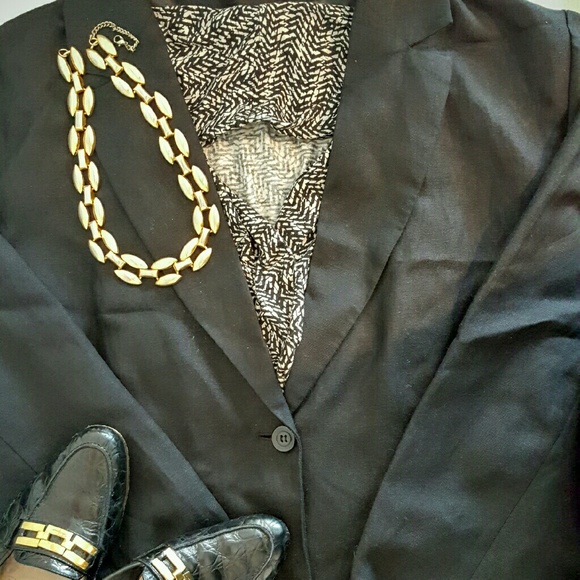 Linen blend blazer from Ashley Stewart