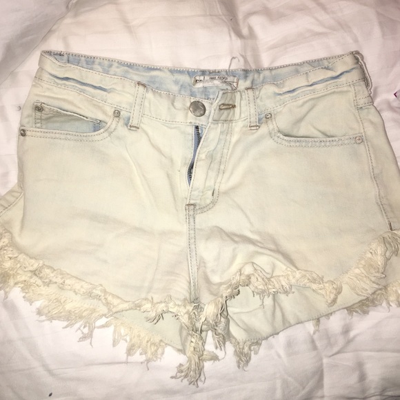 Acid wash jean shorts