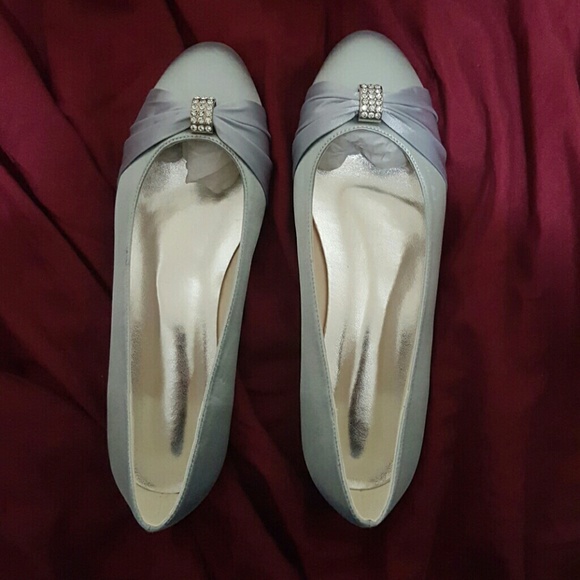 Silver Round Toe Flats