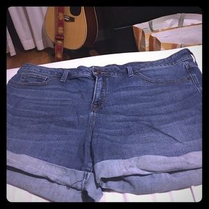 Rolled jean shorts