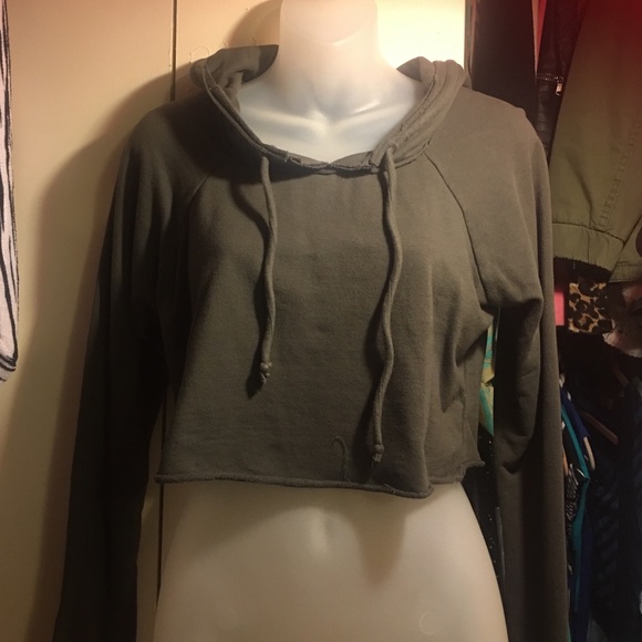 Grey cropped hoodie