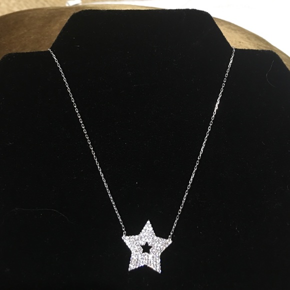 Star Necklace in Highest Quality CZs in Sterling Silver-Boutique