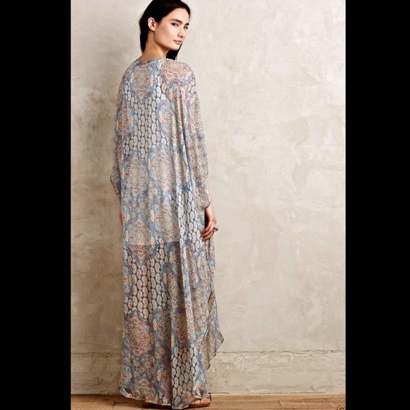 Anthropologie muted turquoise white gold purple S - Picture 2 of 4