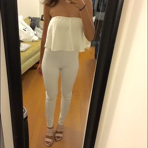 Boohoo Pants - Ruffle Top Jumpsuit