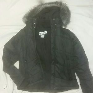 Black Columbia down puffer coat